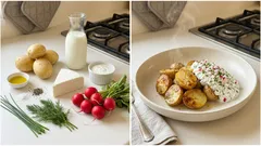 Młode ziemniaki pieczone z gzikiem i koperkiem – prosty przepis na lekki obiad